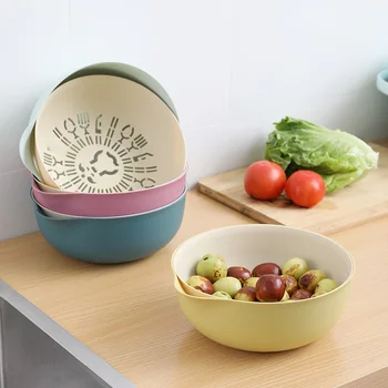 Nordic Multi-function Drain Basket Double-layer Vegetable Washing Basket Kitchen Fruit And Vegetable Storage Basket Household
Nordic Multi-function Drain Basket Double-layer Vegetable Washing Basket Kitchen Fruit And Vegetable Storage Basket Household
