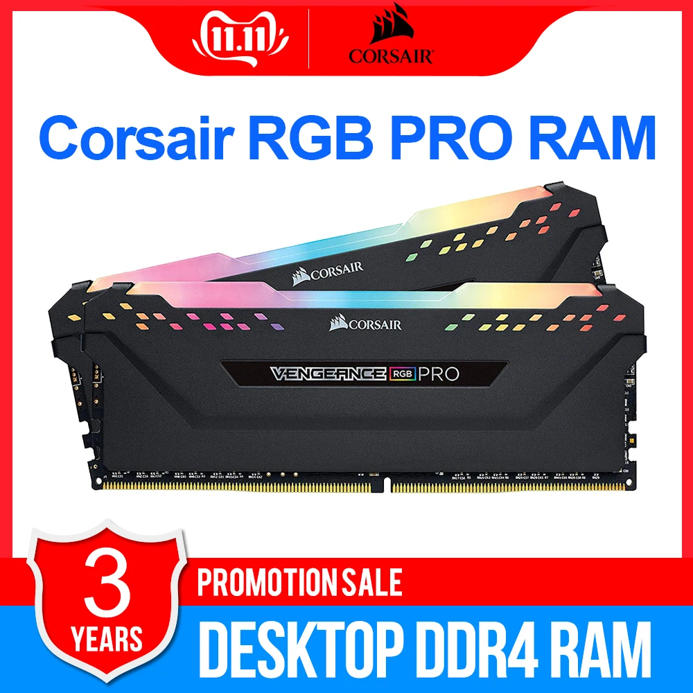 CORSAIR DDR4 RAM RGB PRO 8 Гб 16 3000 МГц 3200 PC4 DIMM настольная память|Оперативная память| |