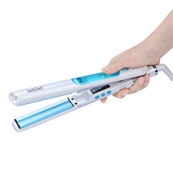 

CkeyiN Hair Straightener Curler LED Display Tourmaline Ceramic Steam Vapor Steampod Straightening Irons Curling Irons