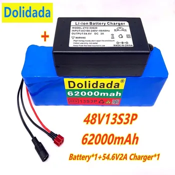 NEW 48V62Ah 1000w 13S3P 48V Lithium ion Battery Pack For 54.6v E-bike Electric bicycle Scooter with BMS+54.6V Charger
NEW 48V62Ah 1000w 13S3P 48V Lithium ion Battery Pack For 54.6v E-bike Electric bicycle Scooter with BMS+54.6V Charger