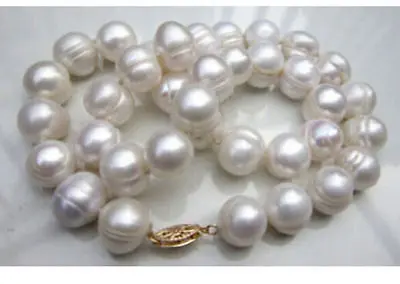 

HUGE natural AAA+ 10-11MM South Sea White Baroque Pearl Necklace 18"