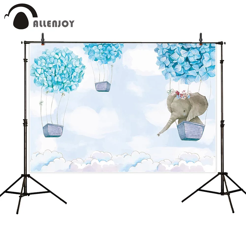 Allenjoy elephant photography backdrop baby blue birthday baptism shower hot air balloon party custom background photophone
Allenjoy elephant photography backdrop baby blue birthday baptism shower hot air balloon party custom background photophone