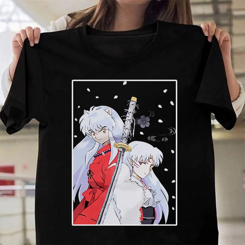 Мужская футболка с японским аниме Inuyasha летние кавайные топы принтом Sesshomaru