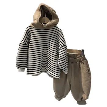 Autumn Winter Infant Boys And Girls Fleece Sweatshirt Clothes Set Kids Striped Hoodies Warm Outfits Baby Casual Harem Pant Suit
Autumn Winter Infant Boys And Girls Fleece Sweatshirt Clothes Set Kids Striped Hoodies Warm Outfits Baby Casual Harem Pant Suit