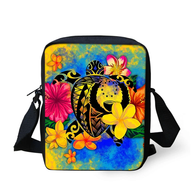 

Pohnpei Polynesian Turtle Printed Women Handbag Shoulder Bag School Crossbody Bag Teenagers Girls Student Messenger Bags Bolsa