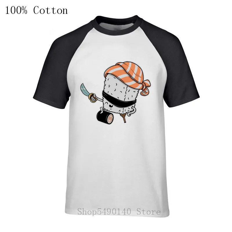 Забавная летняя футболка с принтом пиратов суши Мужская морского брахера