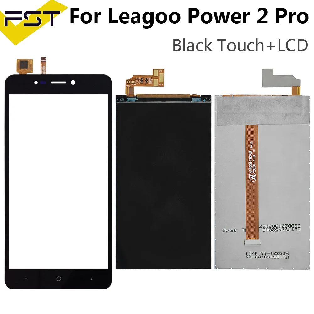 ЖК-дисплей и сенсорный экран с дигитайзером для Leagoo Power 2 Pro черный 5 дюйма запасные