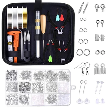 

Jewelry Making Tools Kit, Jewelry Making Supplies Wire Wrapping Kit with Beading Needles, Jewelry Pliers, Elastic String and Ear