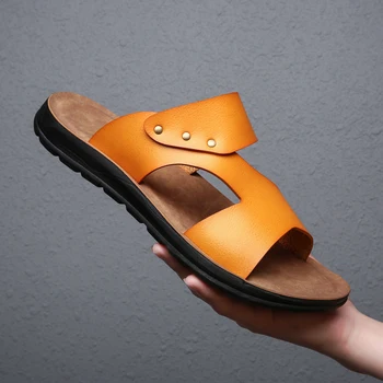 New Arrival Men Casual Beach Shoes Brand Designer Leather Slippers Man Soft Outdoor Slippers Men Comfortable Flats Men Slippers
New Arrival Men Casual Beach Shoes Brand Designer Leather Slippers Man Soft Outdoor Slippers Men Comfortable Flats Men Slippers