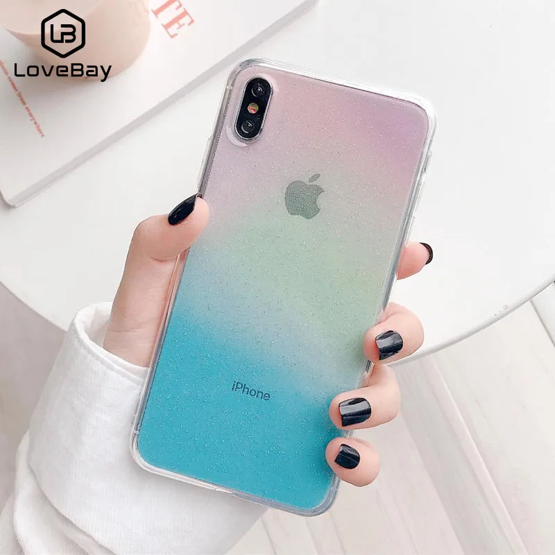 Lovebay Colorful Gradient Rainbow Phone Case For iPhone X XS XR Xs Max Soft TPU Clear Bling Back Cover For iPhone 7 8 Plus
Lovebay Colorful Gradient Rainbow Phone Case For iPhone X XS XR Xs Max Soft TPU Clear Bling Back Cover For iPhone 7 8 Plus