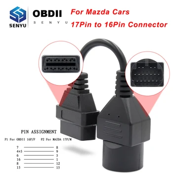 OBD to OBD2 16Pin Connector Adapter For Mazda 17 Pin IDS ELS27 J2534 OBD 2 OBD2 Car Diagnostic Auto Tool OBD2 Extension Cable
OBD to OBD2 16Pin Connector Adapter For Mazda 17 Pin IDS ELS27 J2534 OBD 2 OBD2 Car Diagnostic Auto Tool OBD2 Extension Cable
