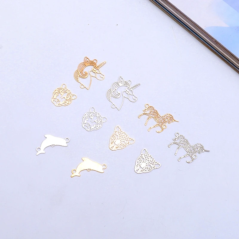 10pcs Hollow Unicorn Leopard Dolphins Bracelet Connector Findings Diy Charms Make Silver Gold Women Earring Anklet Jewelry Make
10pcs Hollow Unicorn Leopard Dolphins Bracelet Connector Findings Diy Charms Make Silver Gold Women Earring Anklet Jewelry Make