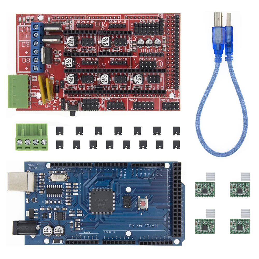Mega 2560 R3 + 1pcs RAMPS 1.4 Controller + 4pcs A4988 Stepper Driver Module for 3D Printer kit Reprap MendelPrusa
Mega 2560 R3 + 1pcs RAMPS 1.4 Controller + 4pcs A4988 Stepper Driver Module for 3D Printer kit Reprap MendelPrusa