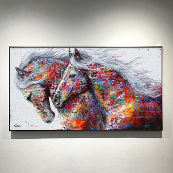 Two Running Horses Canvas Painting Wall Art Pictures Modern Abstract Animal Prints and Posters for Living Room Decor
Two Running Horses Canvas Painting Wall Art Pictures Modern Abstract Animal Prints and Posters for Living Room Decor
