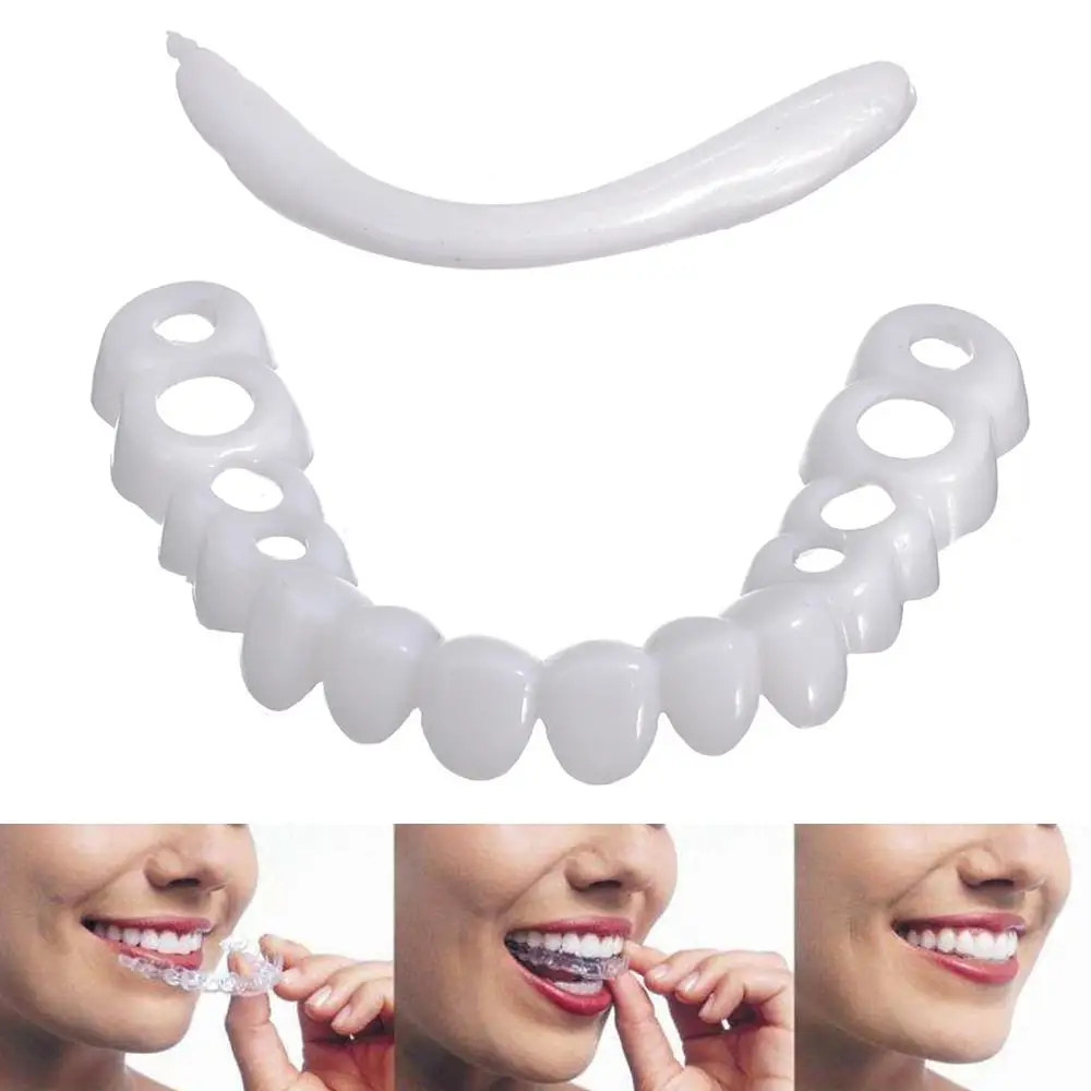 1 Set Perfect Fit Dental Teeth Whitening Fake Tooth Cover Snap On Silicone Smile Veneers Teeth Upper Beauty Tool Cosmetic Teeth
1 Set Perfect Fit Dental Teeth Whitening Fake Tooth Cover Snap On Silicone Smile Veneers Teeth Upper Beauty Tool Cosmetic Teeth