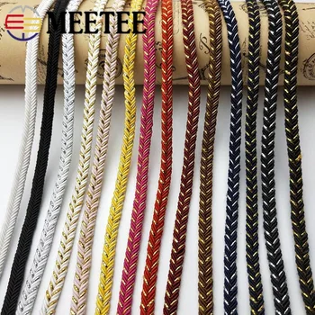 8M 6mm Gold Silver Herringbone Braided Ropes Woven Flat Decorative Cords for Clothing Shoes Hats DIY Cushion Bag Accessories
8M 6mm Gold Silver Herringbone Braided Ropes Woven Flat Decorative Cords for Clothing Shoes Hats DIY Cushion Bag Accessories