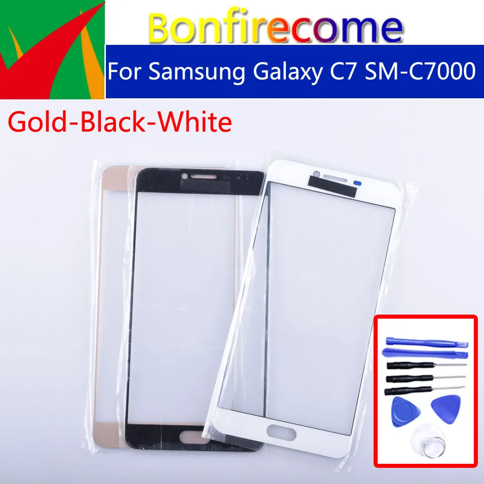 ЖК-дисплей 5 7 дюйма для Samsung galaxy C7 C7000 переднее Сенсорное стекло внешняя линза