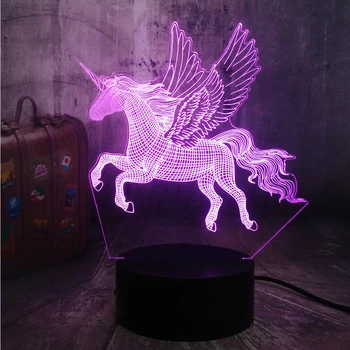 Novelty Dreamlike Unicorn Romantic 3D LED Night Light illusion Table Desk Lamp Birthday Christmas lamp for Child Kids Home Decor 
Novelty Dreamlike Unicorn Romantic 3D LED Night Light illusion Table Desk Lamp Birthday Christmas lamp for Child Kids Home Decor