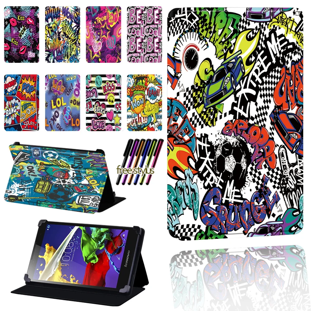 Graffiti Pattern Case for Lenovo Tab 2 A7 / A8 / A10-70 / Tab 3 / Tab 4 Tablet Pu Leather Foldable Protective Case + Pen
Graffiti Pattern Case for Lenovo Tab 2 A7 / A8 / A10-70 / Tab 3 / Tab 4 Tablet Pu Leather Foldable Protective Case + Pen