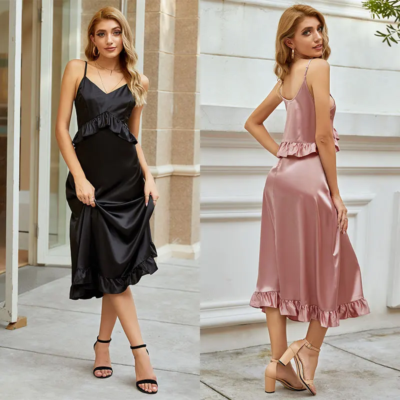Spring Summer New Drawstring Women's Nightdress with Lotus Leaf and Sweet Wind Sleepwear Women Sexy Nightwear Nightgown
Spring Summer New Drawstring Women's Nightdress with Lotus Leaf and Sweet Wind Sleepwear Women Sexy Nightwear Nightgown