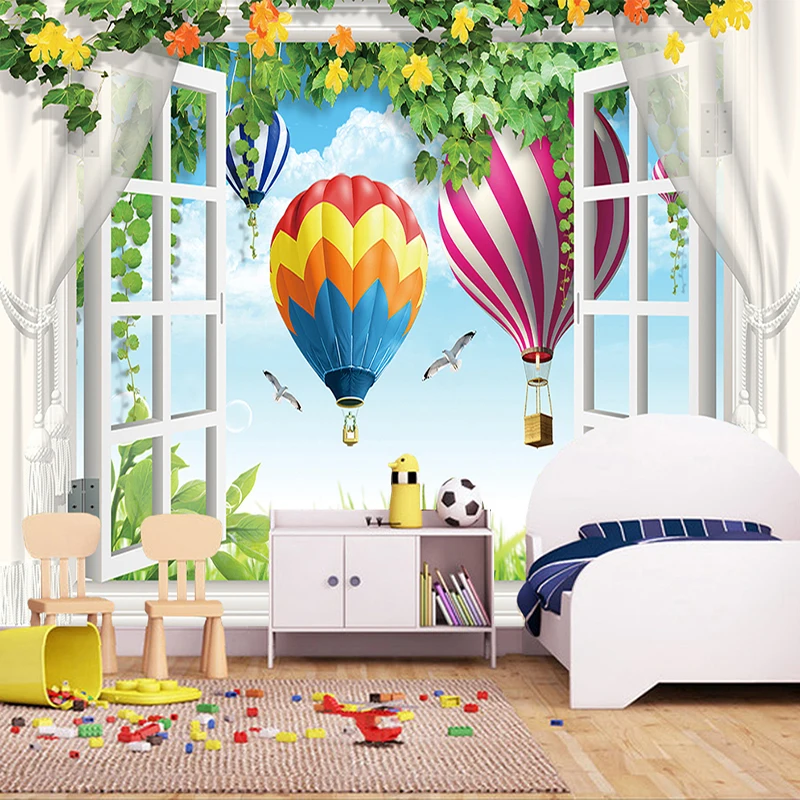 Drop Shipping Custom Photo Wallpaper For Kids Room 3D Space Window Scenery Hot Air Balloon Vines Wall Painting Wall Decor Mural
Drop Shipping Custom Photo Wallpaper For Kids Room 3D Space Window Scenery Hot Air Balloon Vines Wall Painting Wall Decor Mural
