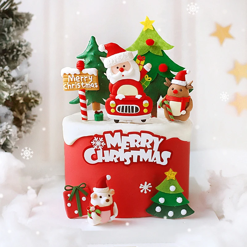 Merry Christmas Baking Cake Toppers Decorations Car Gift Box Elk Christmas Tree Non-woven Fabric Party Dessert Table Dress Up
Merry Christmas Baking Cake Toppers Decorations Car Gift Box Elk Christmas Tree Non-woven Fabric Party Dessert Table Dress Up