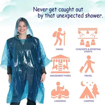 10Pcs Unisex Outdoor Hiking Adult Disposable Travel Rain Poncho Waterproof Transparent Hooded Raincoat Protective Isolation
10Pcs Unisex Outdoor Hiking Adult Disposable Travel Rain Poncho Waterproof Transparent Hooded Raincoat Protective Isolation