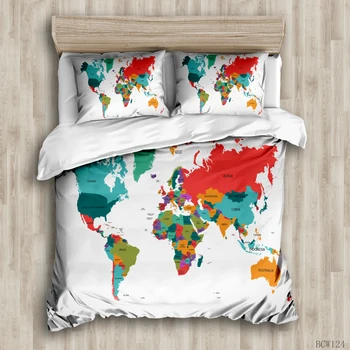 White world map colorful Duvet Cover Sets custom Bed Linens Bedding Sets with Pillowcase king Size Bedclothes Comforter Covers
White world map colorful Duvet Cover Sets custom Bed Linens Bedding Sets with Pillowcase king Size Bedclothes Comforter Covers