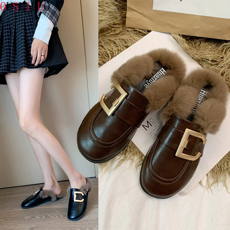 Plus Size 35-40 soft Leather Warm Winter Home Slippers Non-Slip Thick Warm fashion Shoes Real rabbit hair Women Slippers 2 Color
Plus Size 35-40 soft Leather Warm Winter Home Slippers Non-Slip Thick Warm fashion Shoes Real rabbit hair Women Slippers 2 Color