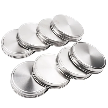 ELEG-8 Pcs Stainless Steel Jar Lids 86Mm Sealed Leak Proof Cover With Silicone Seals Resistant Storage Solid Caps Wide Mouth Lid
ELEG-8 Pcs Stainless Steel Jar Lids 86Mm Sealed Leak Proof Cover With Silicone Seals Resistant Storage Solid Caps Wide Mouth Lid