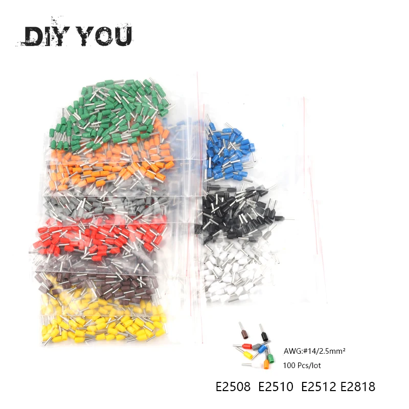 100pcs E2508 E2510 E2512 E2518 Tube insulating terminals AWG 14 Insulated Cable Wire Connector Insulating Crimp Terminal Connect
100pcs E2508 E2510 E2512 E2518 Tube insulating terminals AWG 14 Insulated Cable Wire Connector Insulating Crimp Terminal Connect