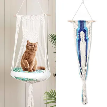 Handwoven Window Wall Hanging Bedroom Pet Supplies Home Decor Macrame Cat Hammock Tapestry Sleeping Swing Bed Cotton Rope
Handwoven Window Wall Hanging Bedroom Pet Supplies Home Decor Macrame Cat Hammock Tapestry Sleeping Swing Bed Cotton Rope