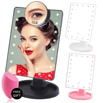 Touch Screen 16/22 LED Light Makeup Mirror With 1X10X Magnifying Vanity Mirrors Dimmer Adjustable Table Cosmetic Flexible Mirror
Touch Screen 16/22 LED Light Makeup Mirror With 1X10X Magnifying Vanity Mirrors Dimmer Adjustable Table Cosmetic Flexible Mirror