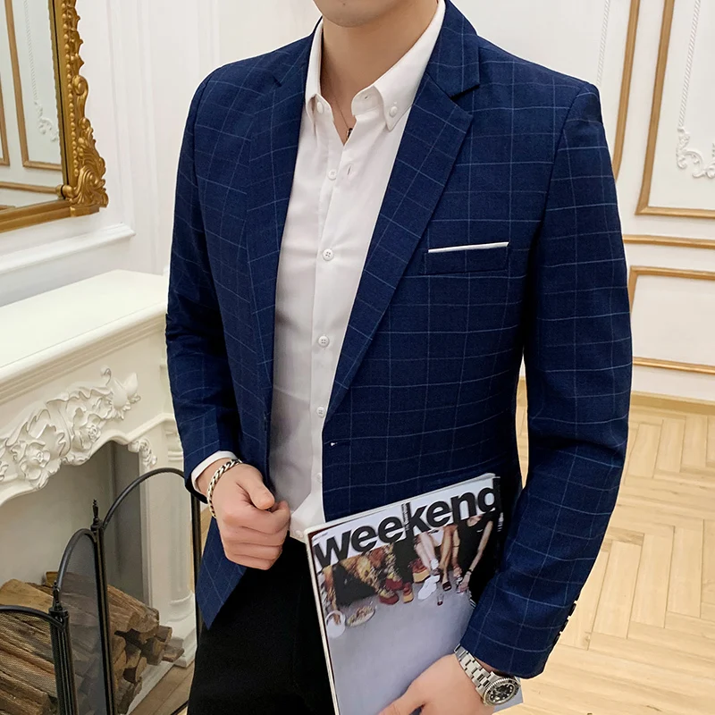 Quality Plaid Blazer Men's Slim Dress Jacket Slim Casual Business Men's Blazer Spring and Autumn Plaid Striped Blazer Men M-3XL
Quality Plaid Blazer Men's Slim Dress Jacket Slim Casual Business Men's Blazer Spring and Autumn Plaid Striped Blazer Men M-3XL