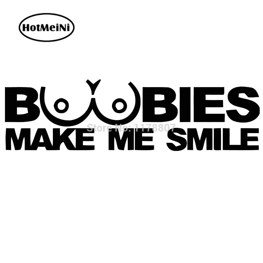 HotMeiNi Boobies Make Me наклейка с улыбкой Забавный бампер виниловая Автомобильная