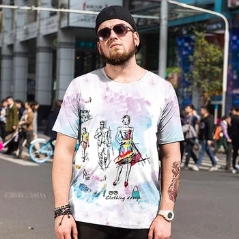 GONTHWID Summer large size ice silk short-sleeved men's printed T-shirt large plus fat
GONTHWID Summer large size ice silk short-sleeved men's printed T-shirt large plus fat