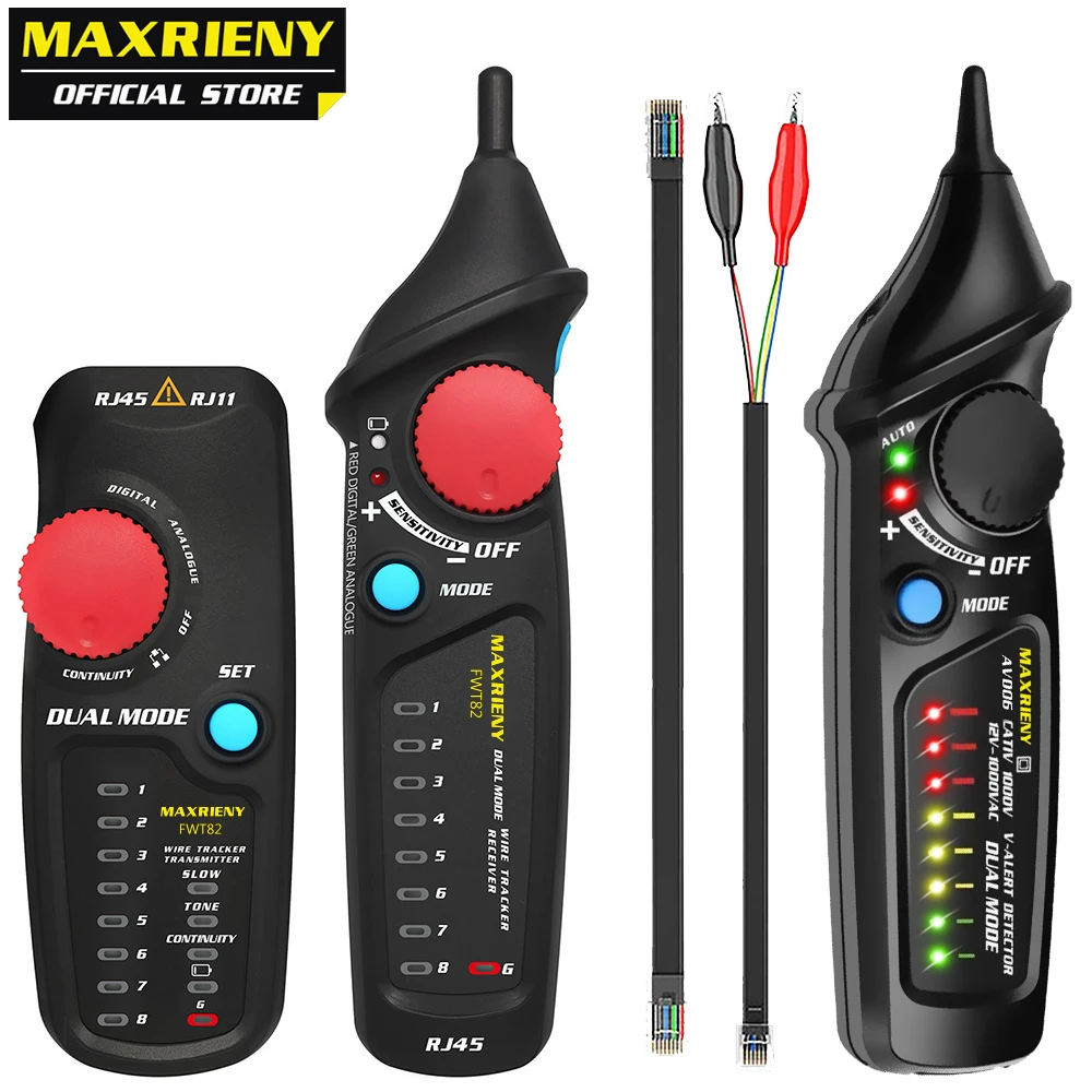 Line Analyzer Kit FWT82 Dual Mode Network Cable Tracker RJ45 RJ11 Ethernet LAN Tracer + AVD06 Voltage detector
Line Analyzer Kit FWT82 Dual Mode Network Cable Tracker RJ45 RJ11 Ethernet LAN Tracer + AVD06 Voltage detector