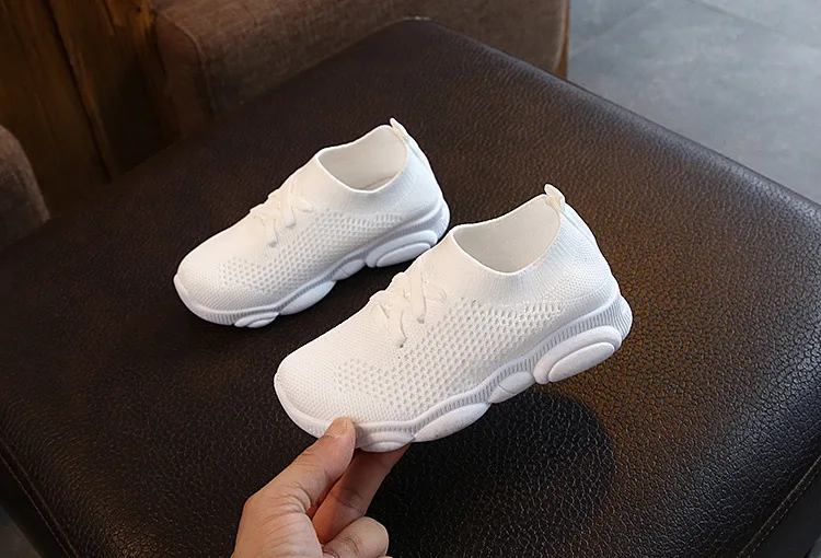 New Baby Sneakers 2020 Fashion Children's Flat Shoes Baby Kids Girls Shoes Stretch Breathable Mesh Sports Running Shoes