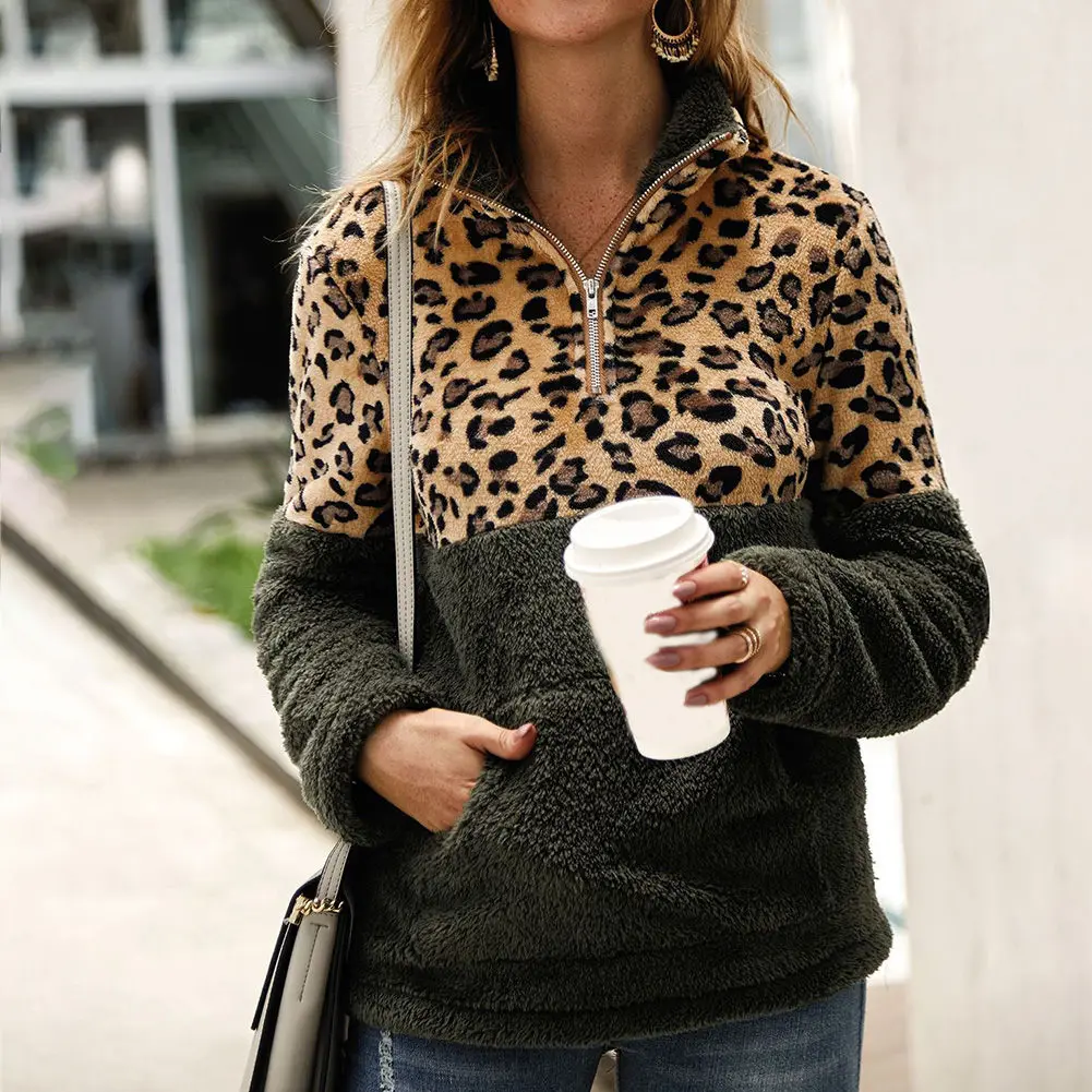 Leopard Patchwork Faux Fur Sweatshirt Women Pockets Warm Fleece Casual Winter Oversized Hoodie Turtleneck Pullover
Leopard Patchwork Faux Fur Sweatshirt Women Pockets Warm Fleece Casual Winter Oversized Hoodie Turtleneck Pullover