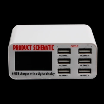 EU/US/UK Plug 6A 6 USB Port Fast Charger HUB Wall Charging Adapter LCD Screen R9JA 
EU/US/UK Plug 6A 6 USB Port Fast Charger HUB Wall Charging Adapter LCD Screen R9JA