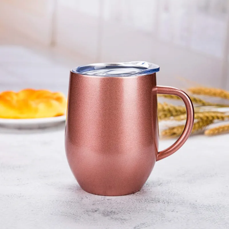 350ML Eggshell stainless steel Mug Cup with handle Double layer Coffee Milk Juice Mix Drinkware pf8299 | Дом и сад