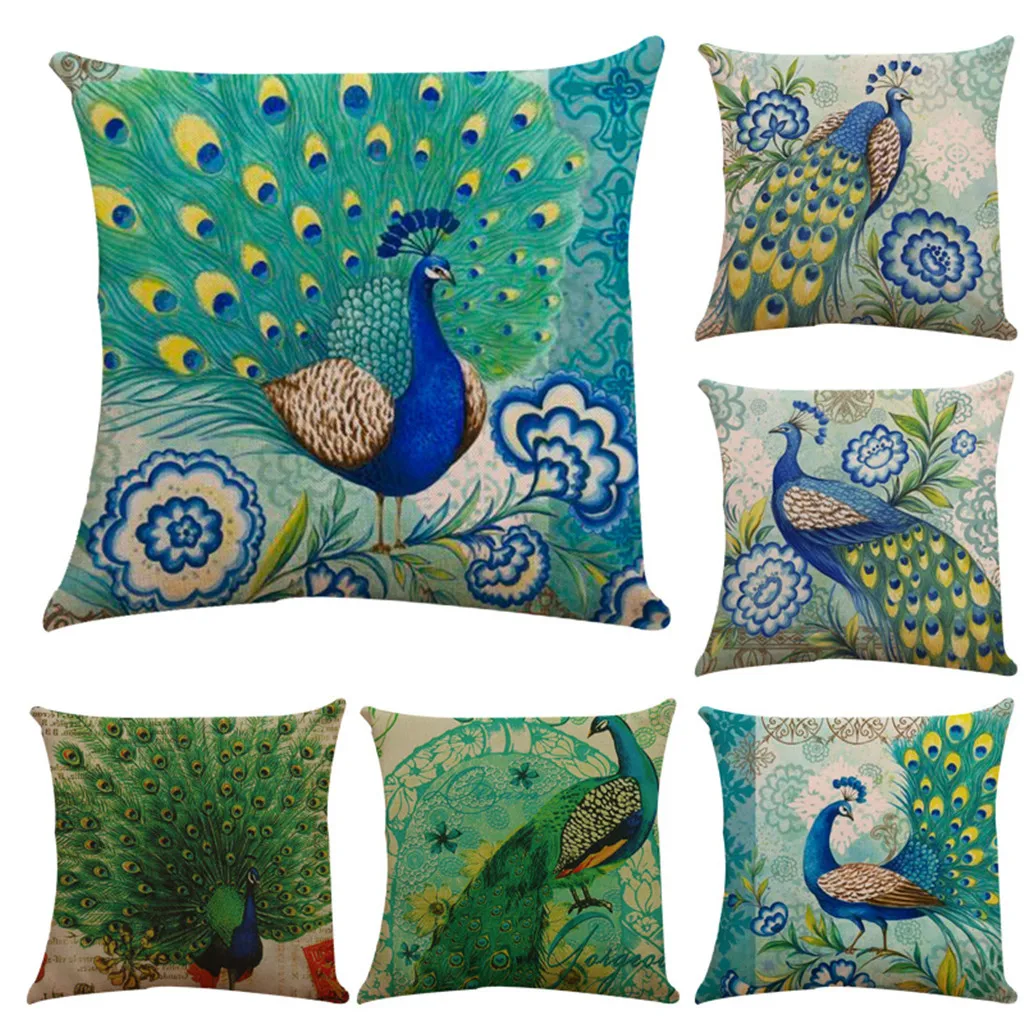 Peacock Printed Flax European Style Mixed 45x45 Linen continental Home High quality Pillows
Peacock Printed Flax European Style Mixed 45x45 Linen continental Home High quality Pillows