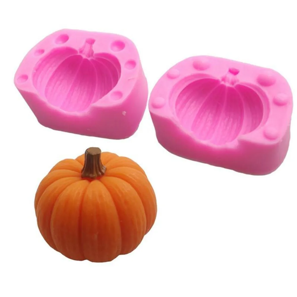 

Halloween 3D Pumpkin Candle Mold Handmade DIY Candle Soap Silicone Mould Chocolate Mousse Cake Decor Candy Fondant Baking Tools