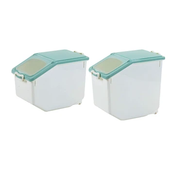2pcs Rice Storage Container Airtight Food Container with Sealed Cereal Grain Organizer with Wheels For Kitchen - 15KG/33Lb (Abou
2pcs Rice Storage Container Airtight Food Container with Sealed Cereal Grain Organizer with Wheels For Kitchen - 15KG/33Lb (Abou