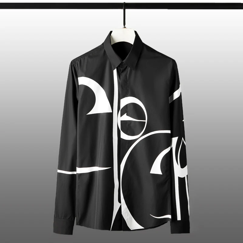 Minglu Mens Shirts Luxury Geometry Printed Long Sleeve Mens Dress Shirts Fashion White Black Slim Fit Man Shirts Plus Size 4XL
Minglu Mens Shirts Luxury Geometry Printed Long Sleeve Mens Dress Shirts Fashion White Black Slim Fit Man Shirts Plus Size 4XL