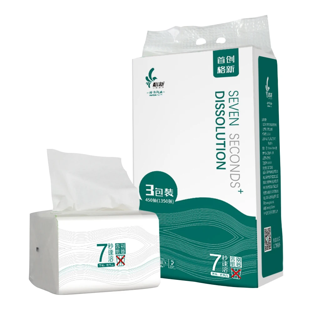 3packs Home Toilet Paper Extraction Napkins No Blocking Skin-friendly Wood Pulp Fast Dissolution Soft 150 Sheets Facial Tissue
3packs Home Toilet Paper Extraction Napkins No Blocking Skin-friendly Wood Pulp Fast Dissolution Soft 150 Sheets Facial Tissue