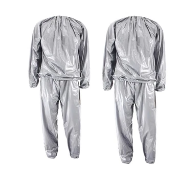 ELOS-2Pcs Heavy Duty Fitness Weight Loss Sweat Sauna Suit Exercise Gym Anti-Rip Silver, XL & XXL 
ELOS-2Pcs Heavy Duty Fitness Weight Loss Sweat Sauna Suit Exercise Gym Anti-Rip Silver, XL & XXL