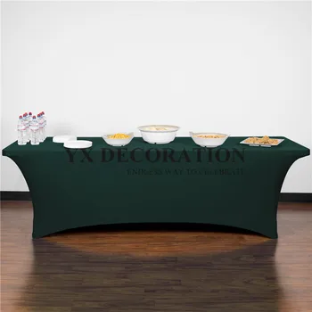 Cheap Price Spandex Table Cover Rectangle Lycra Home Kitchen Dining Table Linen Cloth Dj Wedding Tablecloth