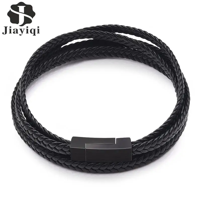 Jiayiqi Leather Bracelets Men's Genuine Braided Woven Rope Bangles Stainless Steel Magnetic Buckle Male Fashion Jewelry Gifts
Jiayiqi Leather Bracelets Men's Genuine Braided Woven Rope Bangles Stainless Steel Magnetic Buckle Male Fashion Jewelry Gifts