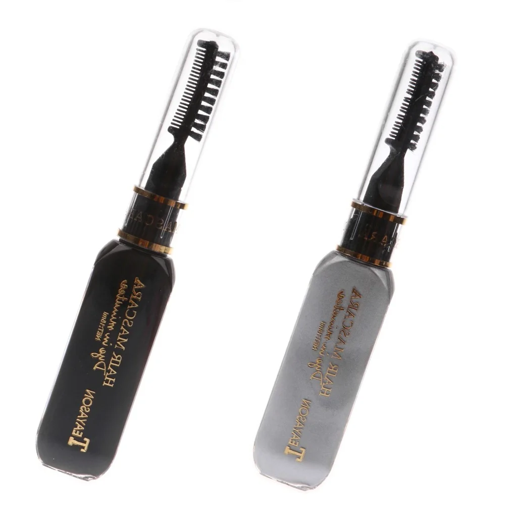 2 Bottles Professional Hair Dye Temporary Hair Color Stick Non-toxic Salon Diy Hair Dyeing Mascara (Black+Gray) 2 Bottles Professional Hair Dye Temporary Hair Color Stick Non-toxic Salon Diy Hair Dyeing Mascara (Black+Gray)